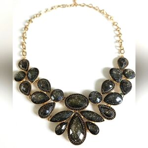 NWOT - Sparkling Modern Day Drippy Black/Grey Costume Necklace